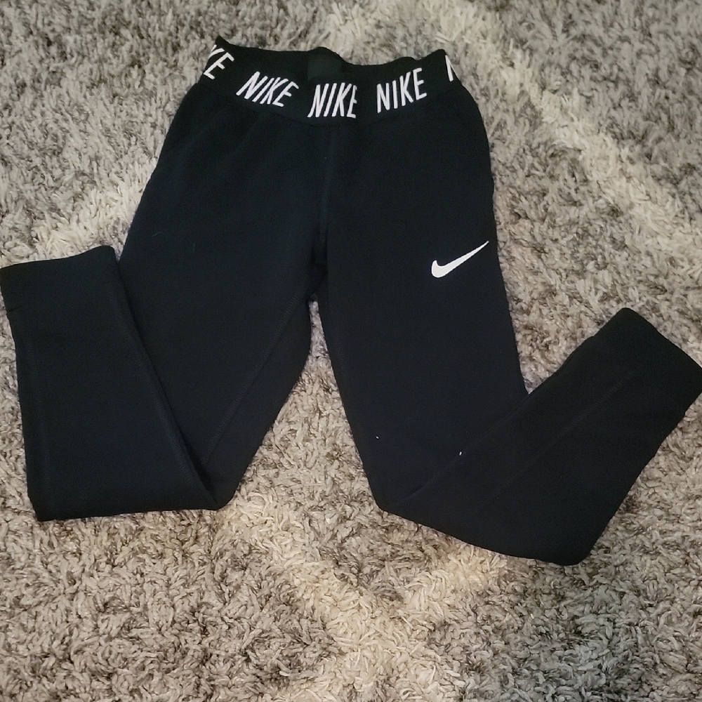 Nike Kids Black Joggers with White Logo